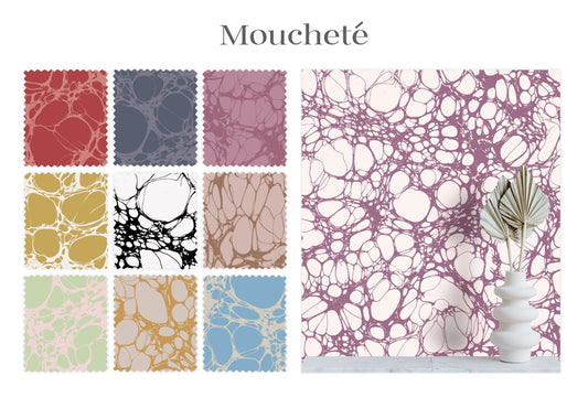 House of Amitié - Custom Marbled Fabric - 'Moucheté' - Linen / Velvet / Wool - House of Amitiéproduct_type#FAB - CUSTOM - MOUCHETÉ - S