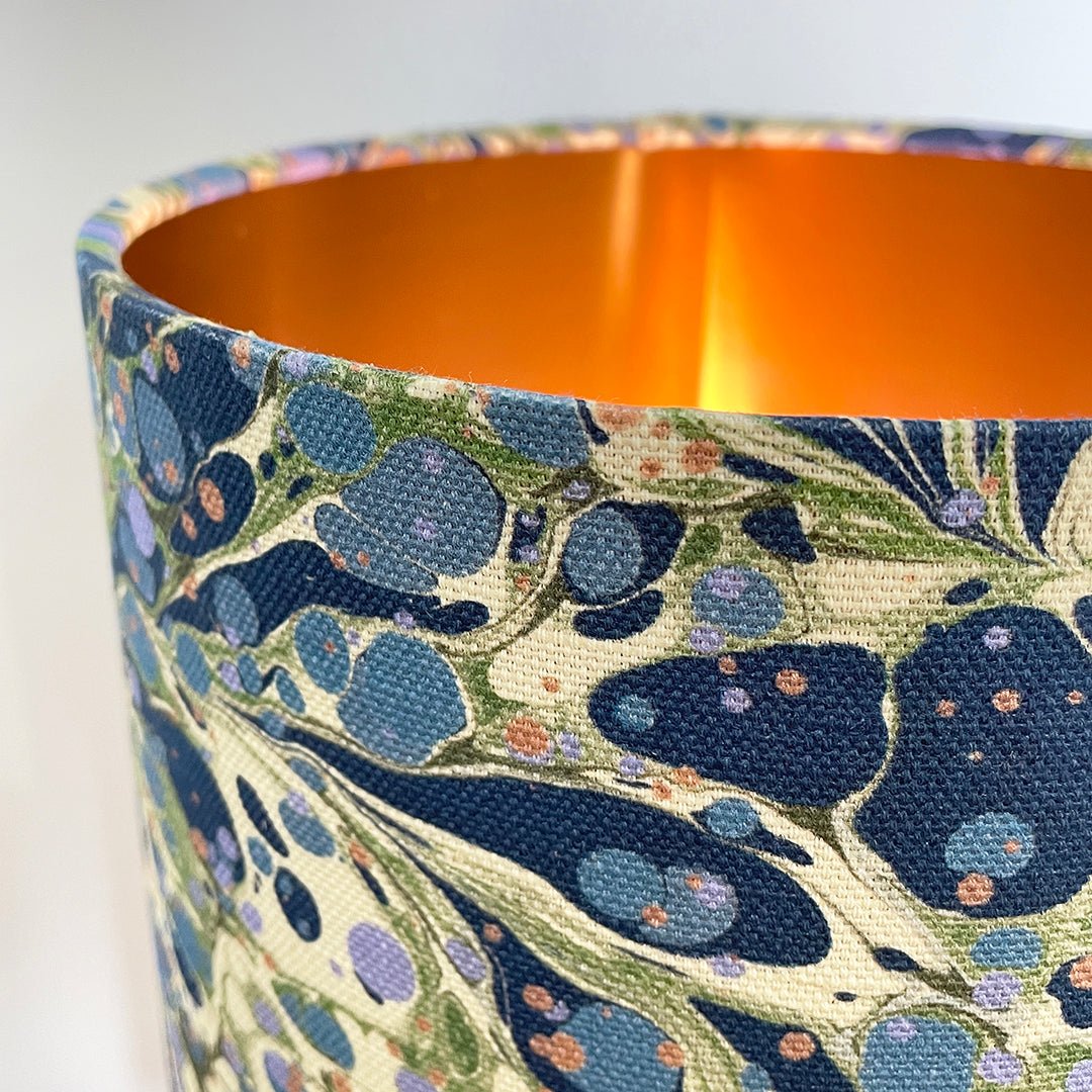 House of Amitié Marbled Lampshade - Linen - Juniper Blue Anise - Large - House of Amitiéproduct_type#LAM - 003 - CPF