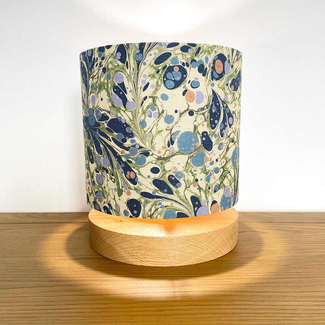 House of Amitié Marbled Lampshade - Linen - Juniper Blue Anise - Standard - House of Amitiéproduct_type#LAM - 001 - LBF