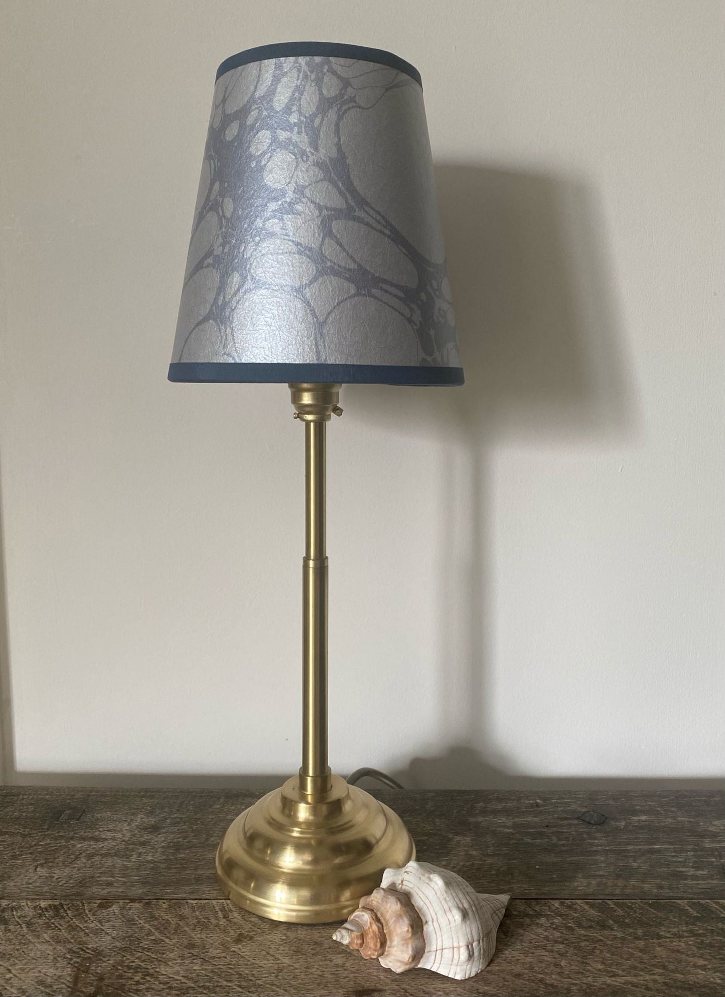 House of Amitié Marbled Paper Lampshade - Moucheté Sea Holly - Empire - Size Small - House of Amitiéproduct_type#LAM - WP - 003 - LBF