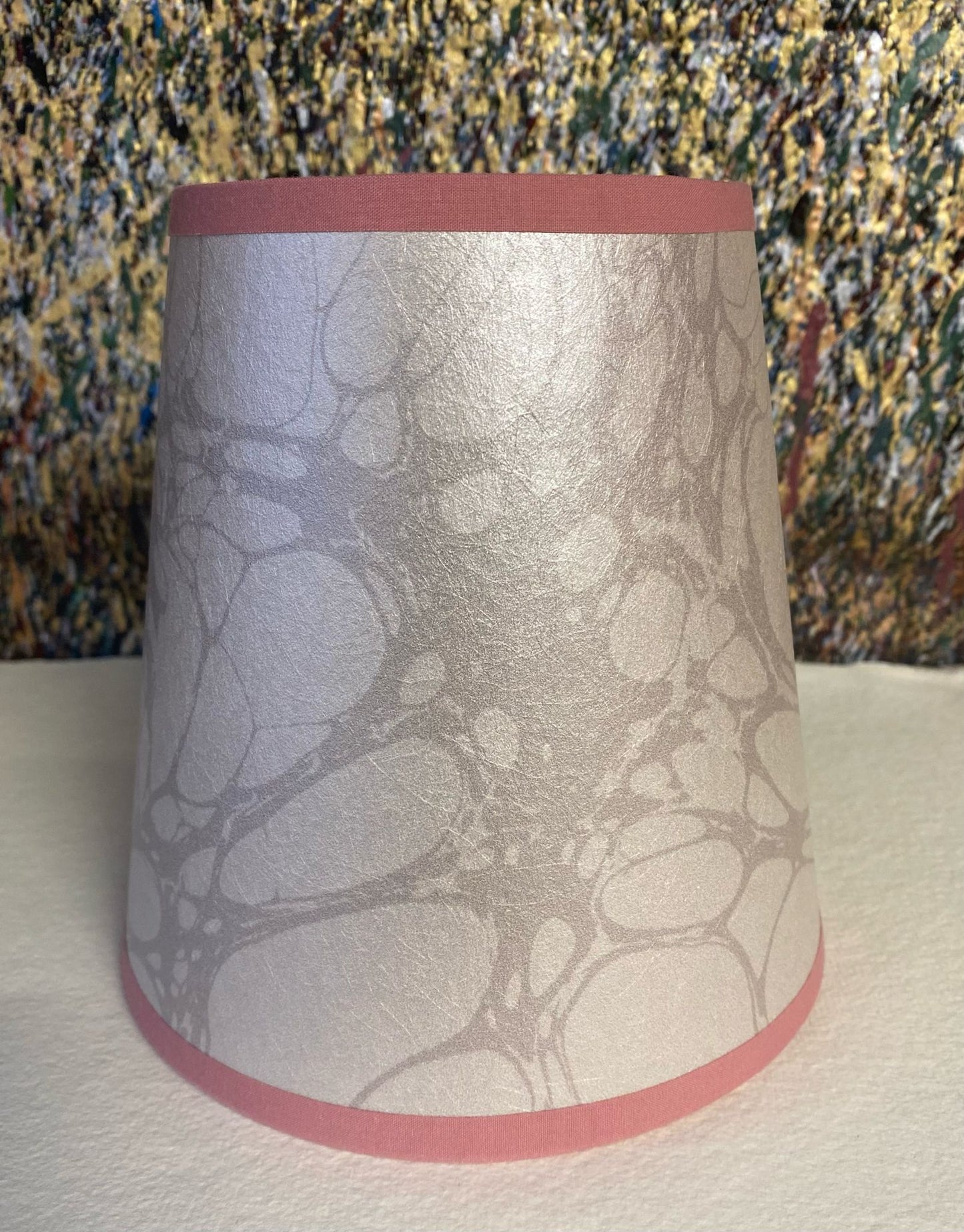 House of Amitié Marbled Paper Lampshade - Moucheté Silver Ghost - Empire - Size Small - House of Amitiéproduct_type#LAM - WP - 004 - LBF