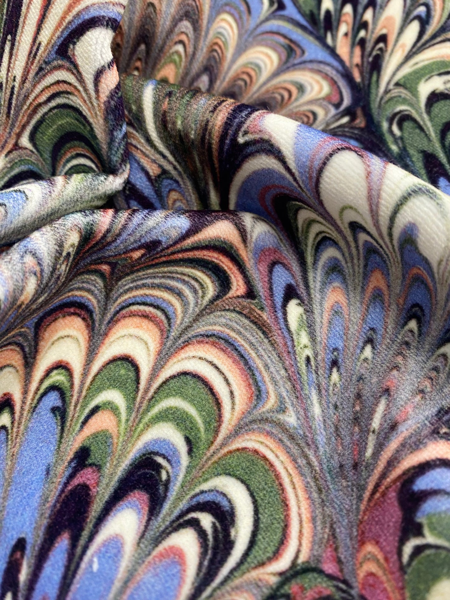 Printed Fabric - 'Serpentine' Col: Summer - Cotton Velvet