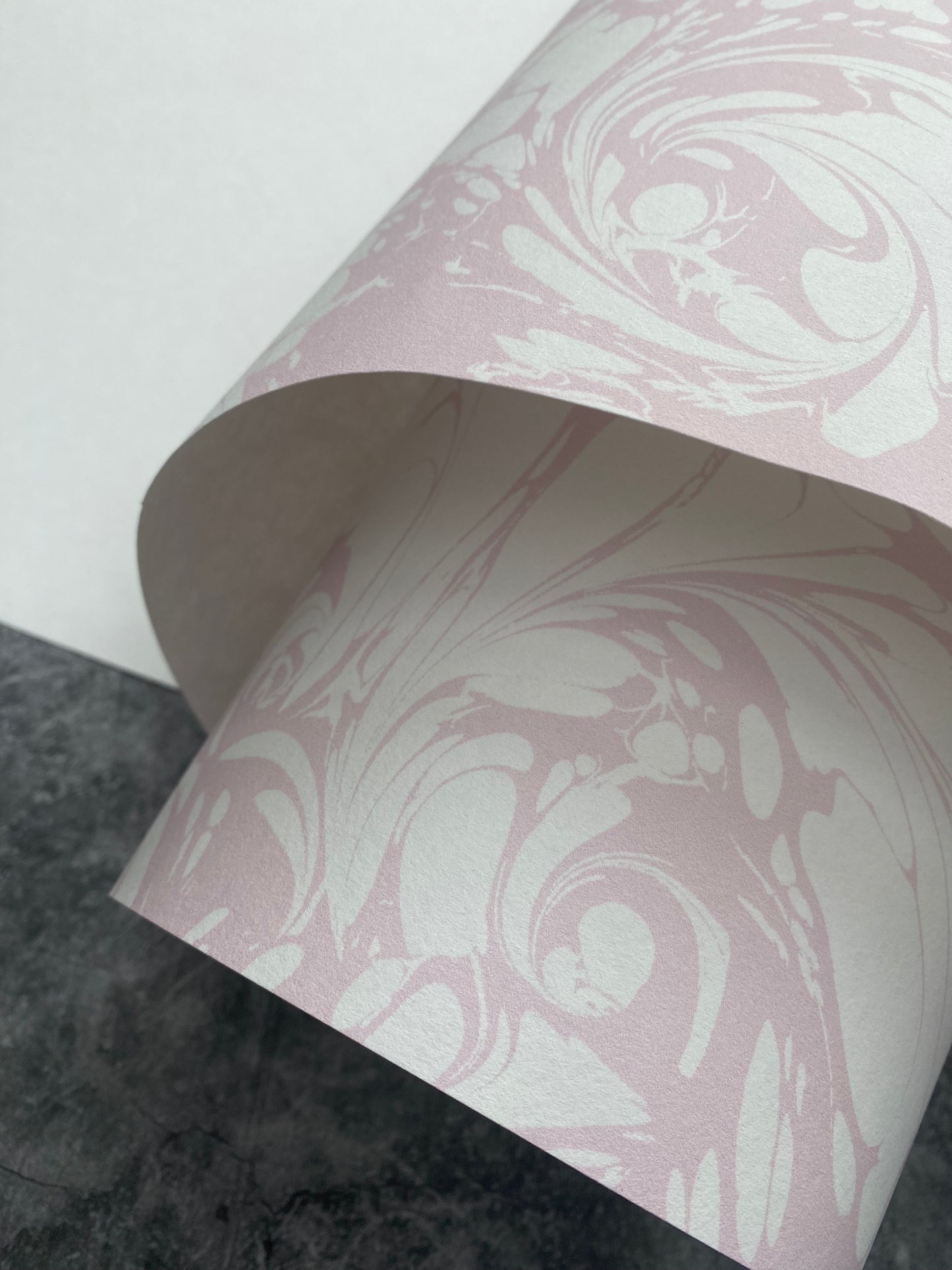 Printed Wallpaper - 'Flourish' Col: Candytuft - Eco Non-Woven