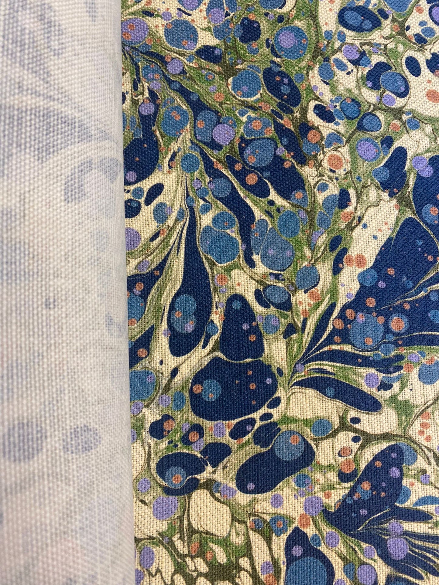 Printed Fabric - 'Juniper' Col: Blue Anise - Linen / Cotton Union